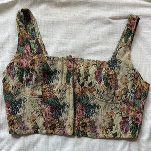 Floral Bustier Cropped Corset